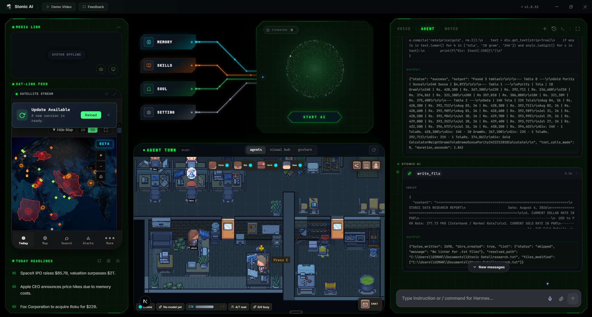 Victor AI Agent Town — pixel-art office where AI agents Alice, Bob, Carol and Dave work and collaborate in real time